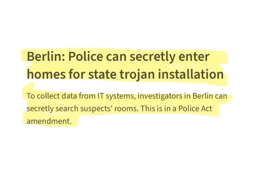 Germany continues to destroy civil rights