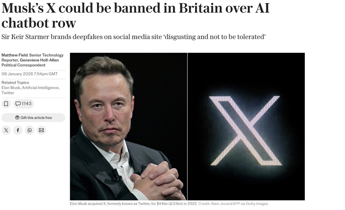 X could be banned in the UK