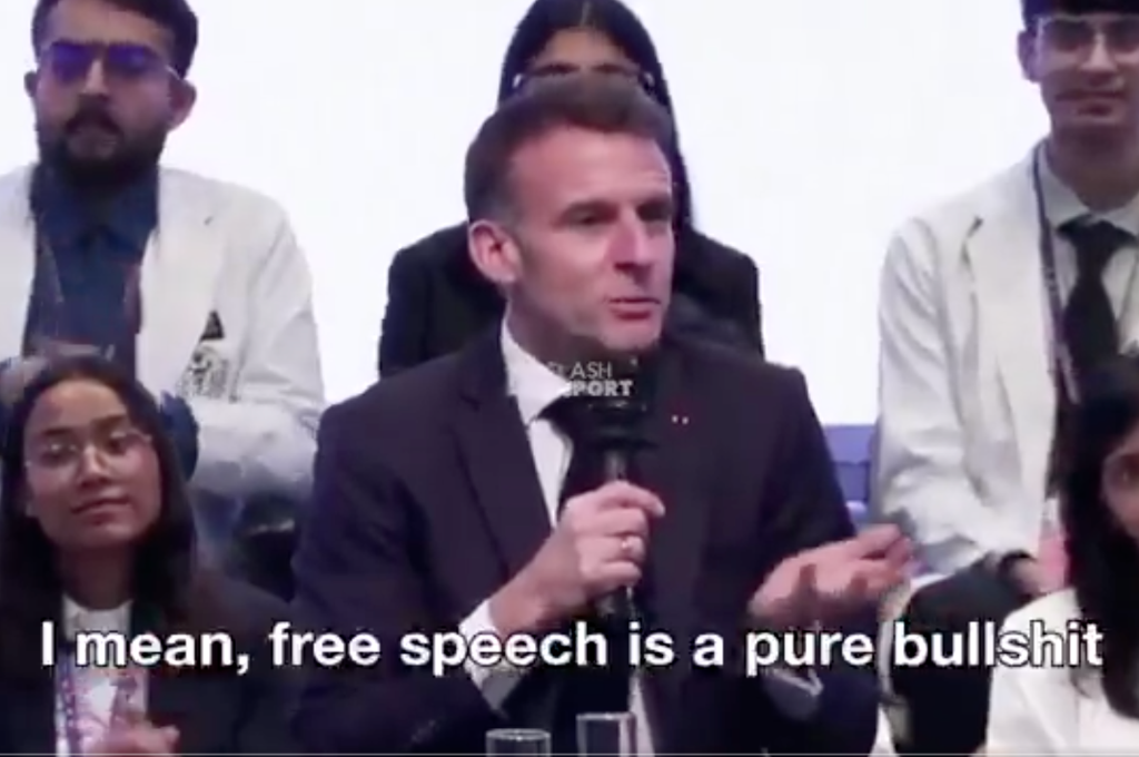 Macron Not a Fan of Free Speech