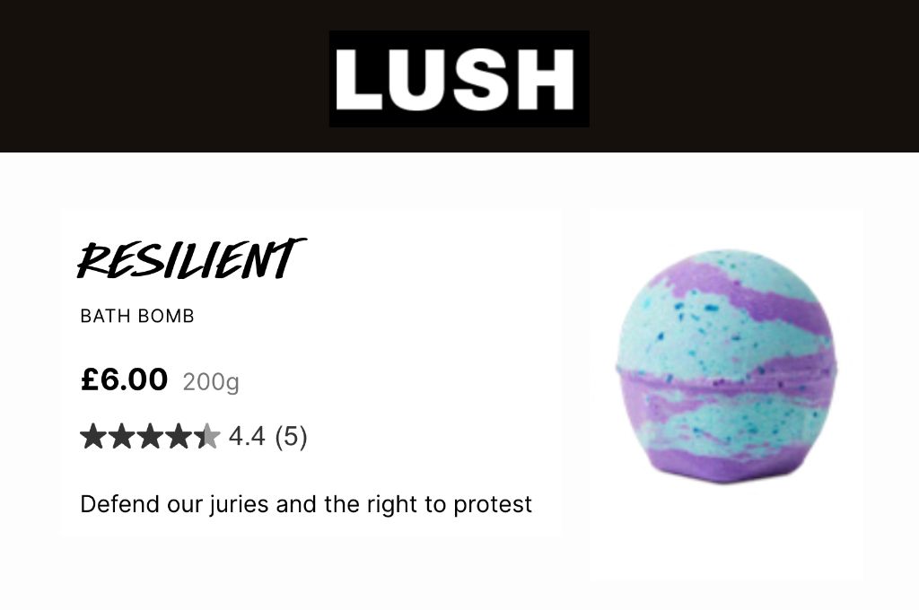Lush launches product to resist UK government assault on justice system