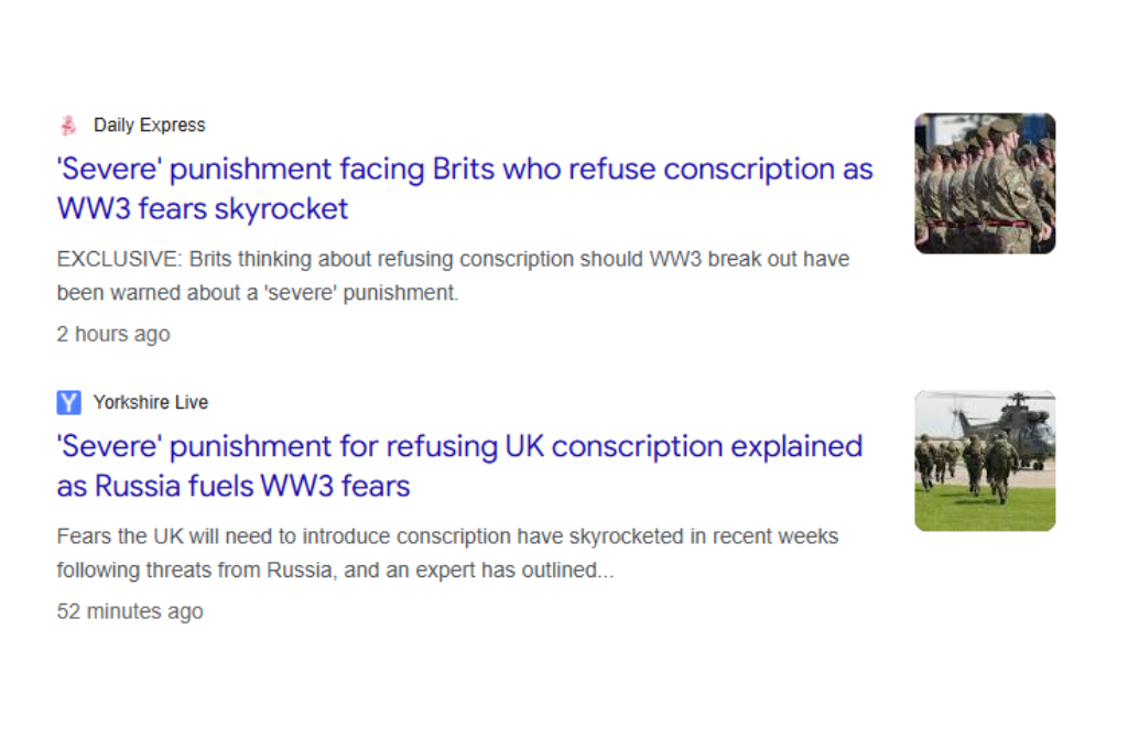 UK mainstream media colludes in support of conscription for war against Russia