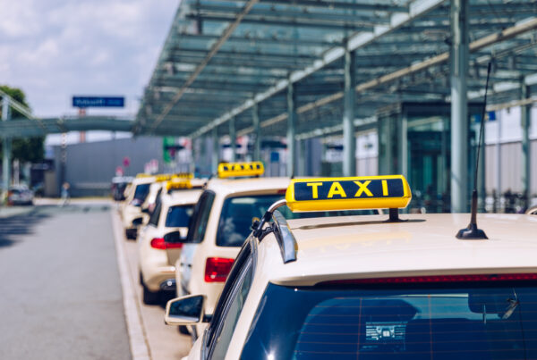 Taxis waiting for pickup