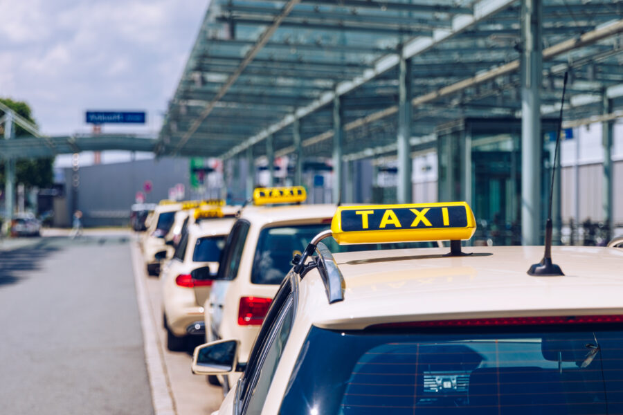 Taxis waiting for pickup